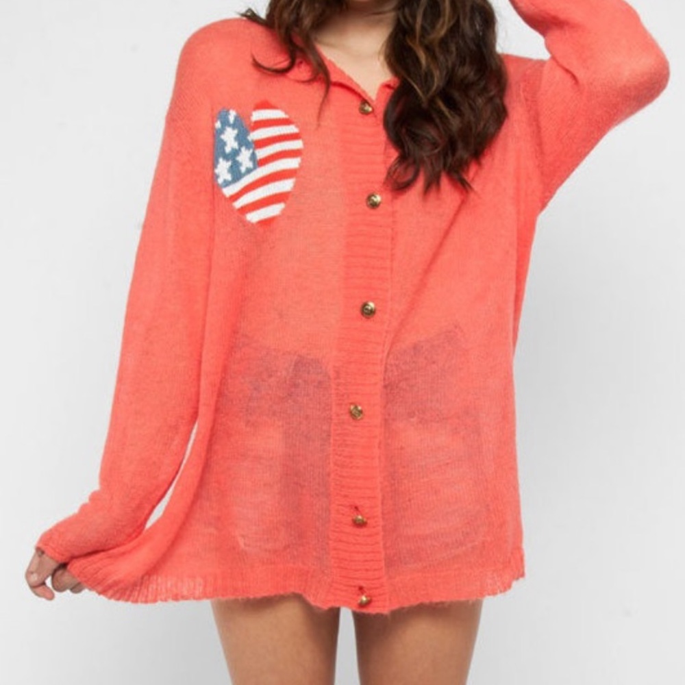 Wildfox “American Heart” Manhattan cardigan